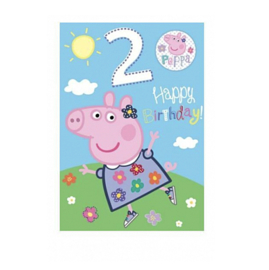 Peppa Pig verjaardag kaart 2 jaar