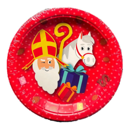 Sinterklaas en paard bordjes 15 stuks 20cm