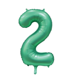 Folie ballon groen cijfer twee 86cm