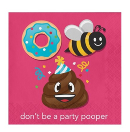 Emoji Poop servetten 16 stuks 33cm