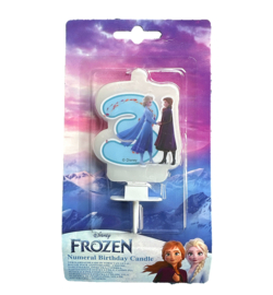 Frozen taartkaars cijfer drie 6cm