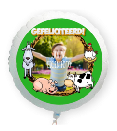 Boerderij folie ballon XL met eigen foto 58cm