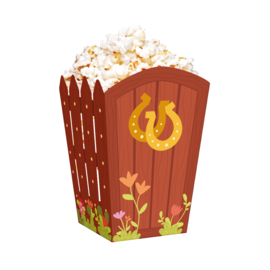 Paard pony popcorndoosjes 6 stuks 8,5x5x13,5cm