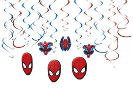Spiderman hangdecoratie 12 stuks