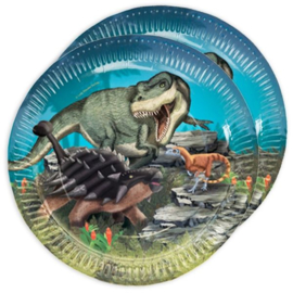 Dinosaurus borden 8 stuks 23cm