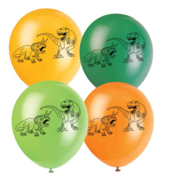 Dinosaurus ballonnen 8st 30cm