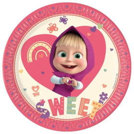Masha en de beer borden 8 stuks 23cm