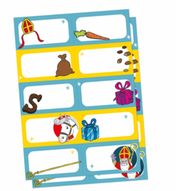 Sinterklaas naamstickers A5 2 vellen