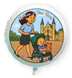 Geboorte Den Haag  baby folie ballon XL met eigen tekst 58cm