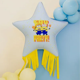 Minions folie ballon stervormig met franjes 72x72cm