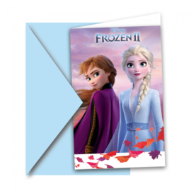 Frozen 2 uitnodigingen 6st met enveloppen