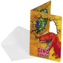 Dino uitnodigingen 6 stuks