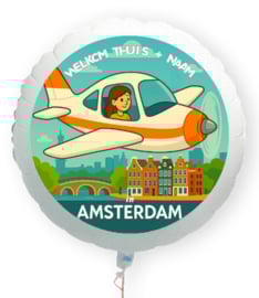 Welkom thuis in Amsterdam folie ballon XL met eigen naam 58cm