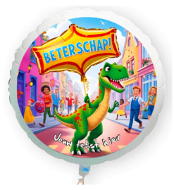 Dinosaurus beterschap folie ballon XL met eigen tekst 58cm