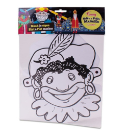 Sint en piet maskers inkleurbaar 2 stuks