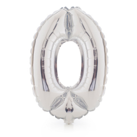 Folie ballon nul zilver 86cm