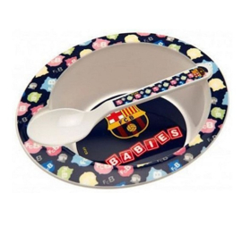 FC Barcelona bord en lepel plastic