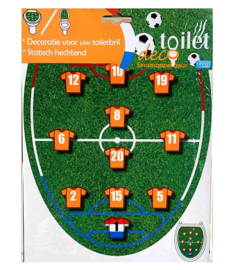 Oranje voetbal decoratie toilet