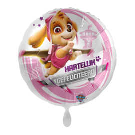 Paw Patrol Skye Hartelijk Gefeliciteerd folie ballon 45cm