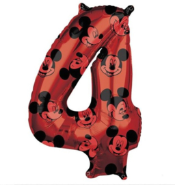 Mickey Mouse cijfer 4 folie ballon 66cm.