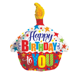 Verjaardag cupcake heliumballon 45cm