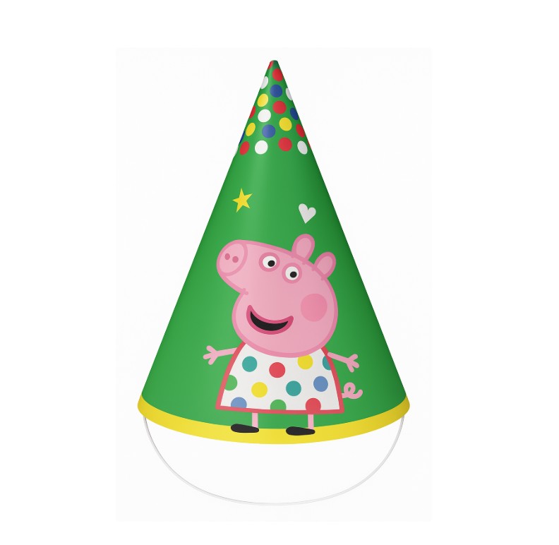 Peppa Pig hoedjes feest 10st