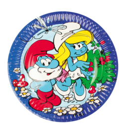 Smurfen borden 8 stuks 23cm