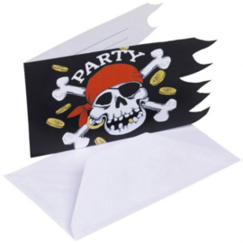 Piraten uitnodigingen 6 stuks