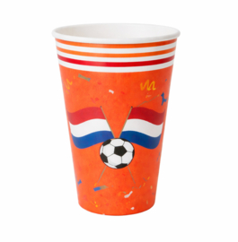 Oranje Wk voetbal bekers 8 stuks 250ml