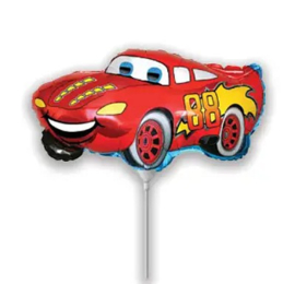 Racing Car folie ballon op stok 23cm