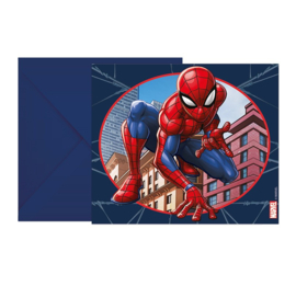 Spiderman uitnodigingen 6st