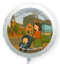Geboorte Berkel en Rodenrijs baby folie ballon XL met eigen tekst 58cm