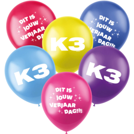K3 ballonnen 6 st 23cm