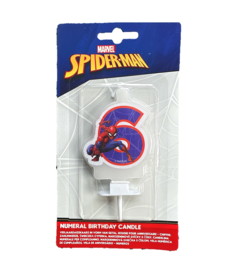 Spiderman taartkaars cijfer zes 6cm