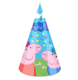 Peppa Pig feesthoedjes 6 stuks 11x16cm