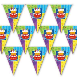 Verjaardag slinger vlaggenlijn plastic