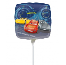 Cars folie ballon op stok 23cm