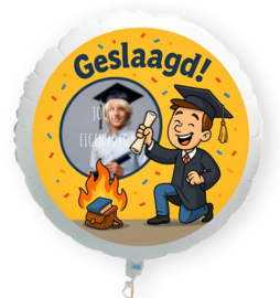Geslaagd man folie ballon XL met eigen foto 58cm