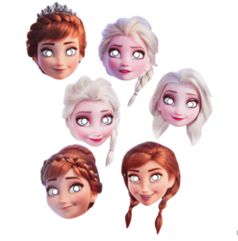 Frozen Anna en Elsa maskers 6 stuks