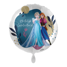 Frozen Anna en Elsa hartelijk gefeliciteerd folie ballon 43cm