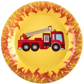 Brandweerwagen borden 10 stuks 23cm