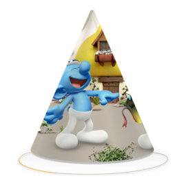Smurfen feesthoedjes 6 stuks 12x16cm