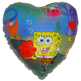 Spongebob hart folie ballon 45cm