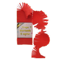 Slinger rood crepepapier 6m