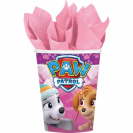 Paw Patrol bekers roze 8st 266ml