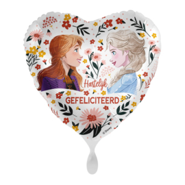 Frozen Anna en Elsa gefeliciteerd folie ballon 43cm