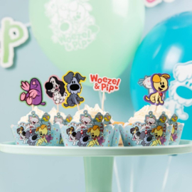 Woezel en Pip cupcake decoratie set 6 stuks