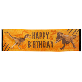 Jurassic dinosaurus banner polyester 50x180cm