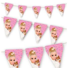 Barbie vlaggenlijn plastic 3m