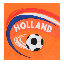 Holland oranje voetbal servetten 20 stuks 33cm